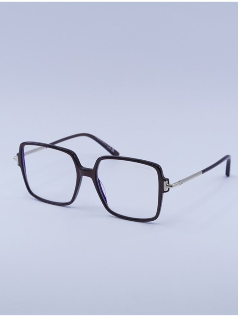 Tom FordFT5915-B 045 Eyeglasses Brown 53mm Square Frame, Clear Blue Light Block